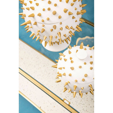 Orsina Picos White and Gold Spikes Small Decorative Lidded Box
