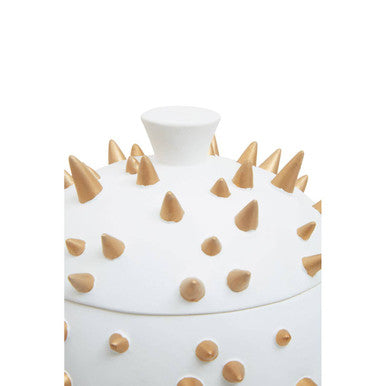 Orsina Picos White and Gold Spikes Small Decorative Lidded Box