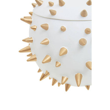 Orsina Picos White and Gold Spikes Small Decorative Lidded Box