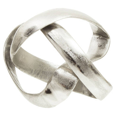 Orsina Prato Silver Knot Sculpture – Modern Aluminium Table Decor