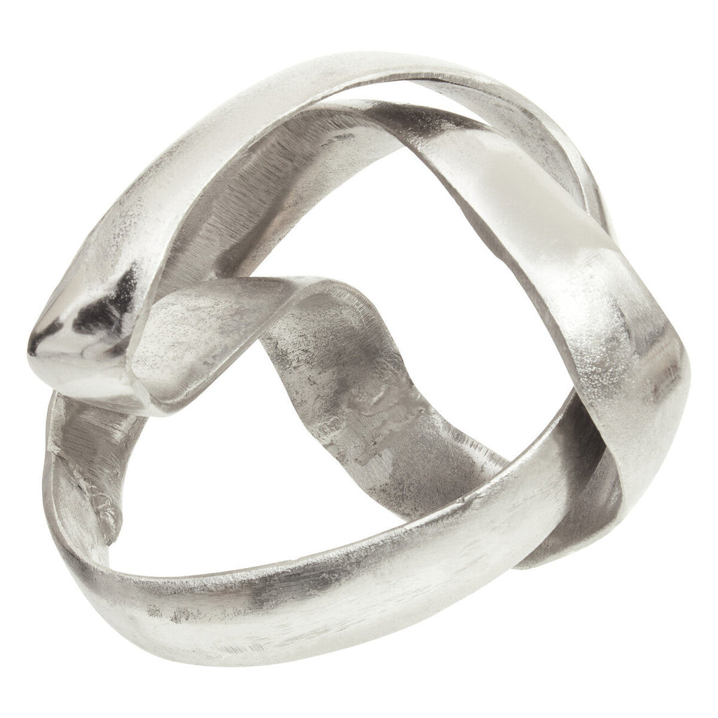 Orsina Prato Silver Knot Sculpture – Modern Aluminium Table Decor