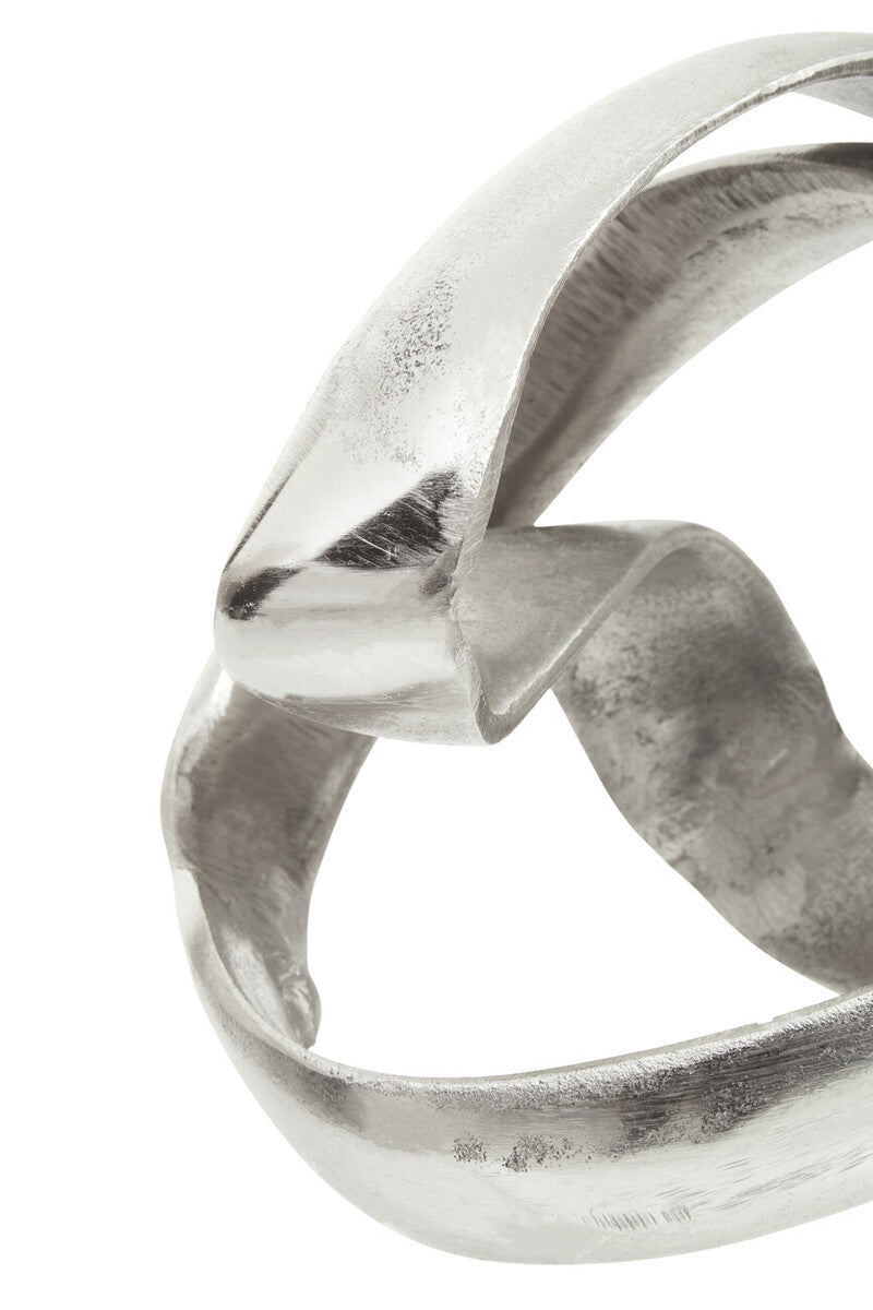 Orsina Prato Silver Knot Sculpture – Modern Aluminium Table Decor