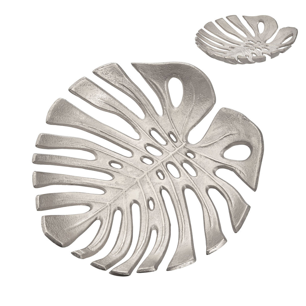 Orsina Prato Monstera Leaf Dish – Small Silver Finish Catchall
