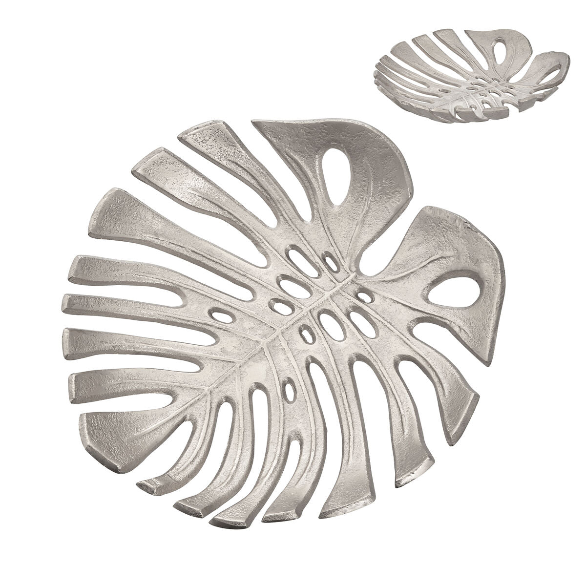 Orsina Prato Monstera Leaf Dish – Small Silver Finish Catchall