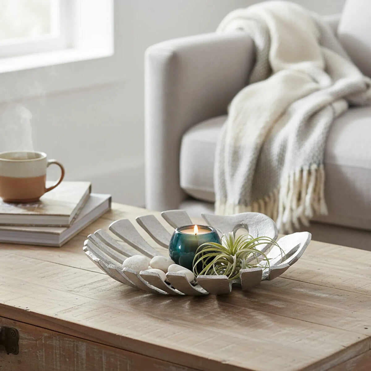 Orsina Prato Monstera Leaf Dish – Small Silver Finish Catchall