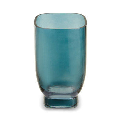 Orsina Emer Small Blue Glass Vase – Modern Coastal Tabletop Decor