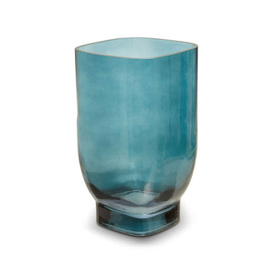 Orsina Emer Small Blue Glass Vase – Modern Coastal Tabletop Decor