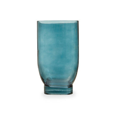 Orsina Emer Small Blue Glass Vase – Modern Coastal Tabletop Decor