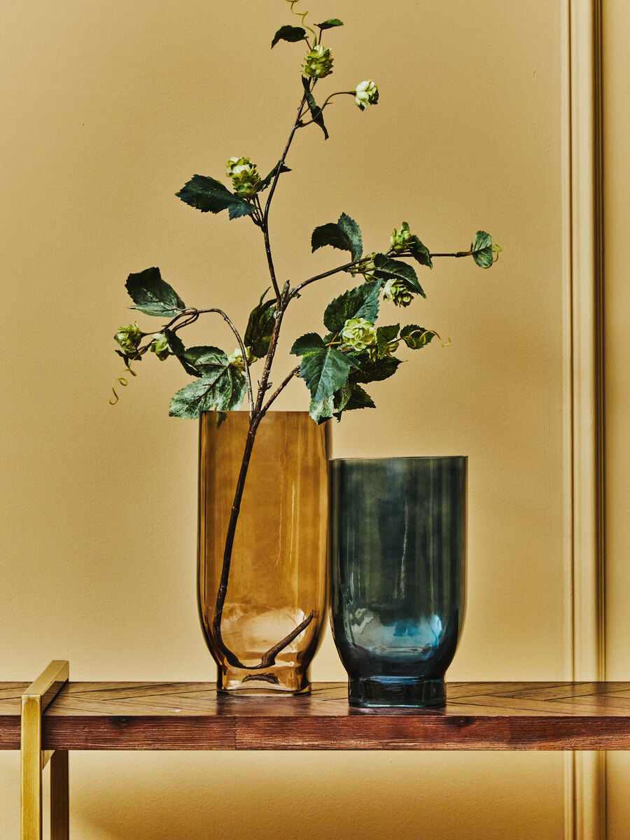 Orsina Emer Small Blue Glass Vase – Modern Coastal Tabletop Decor