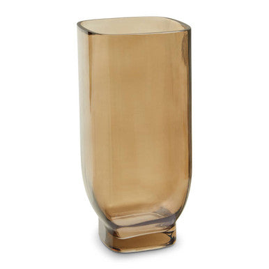 Orsina Emer Large Smoked Brown Glass Vase – Minimalist Home Decor