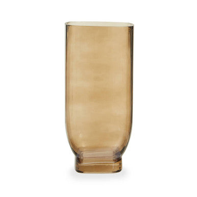 Orsina Emer Large Smoked Brown Glass Vase – Minimalist Home Decor