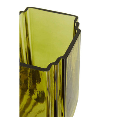 Orsina Edan Small Olive Green Glass Vase – Textured Bud Vase Decor