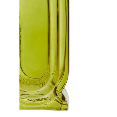 Orsina Edan Small Olive Green Glass Vase – Textured Bud Vase Decor