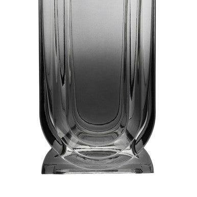 Orsina Edan Large Grey Ombre Glass Vase – Textured Modern Centerpiece