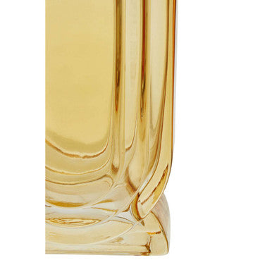 Orsina Edan Small Ochre Yellow Glass Vase with Linear Texture