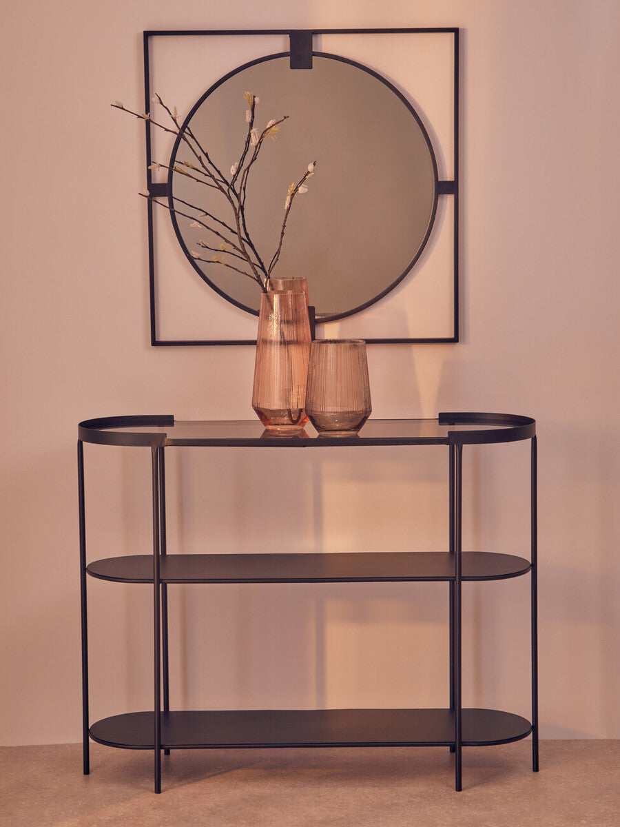 Orsina Esma Small Smoked Brown Glass Vase – Fluted Modern Decor