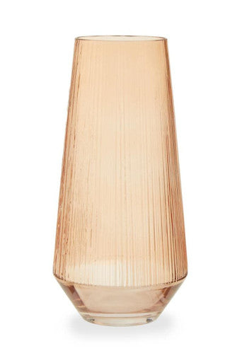 Orsina Esma Large Light Amber Glass Vase – Tapered Sculptural Decor