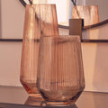 Orsina Esma Large Light Amber Glass Vase – Tapered Sculptural Decor