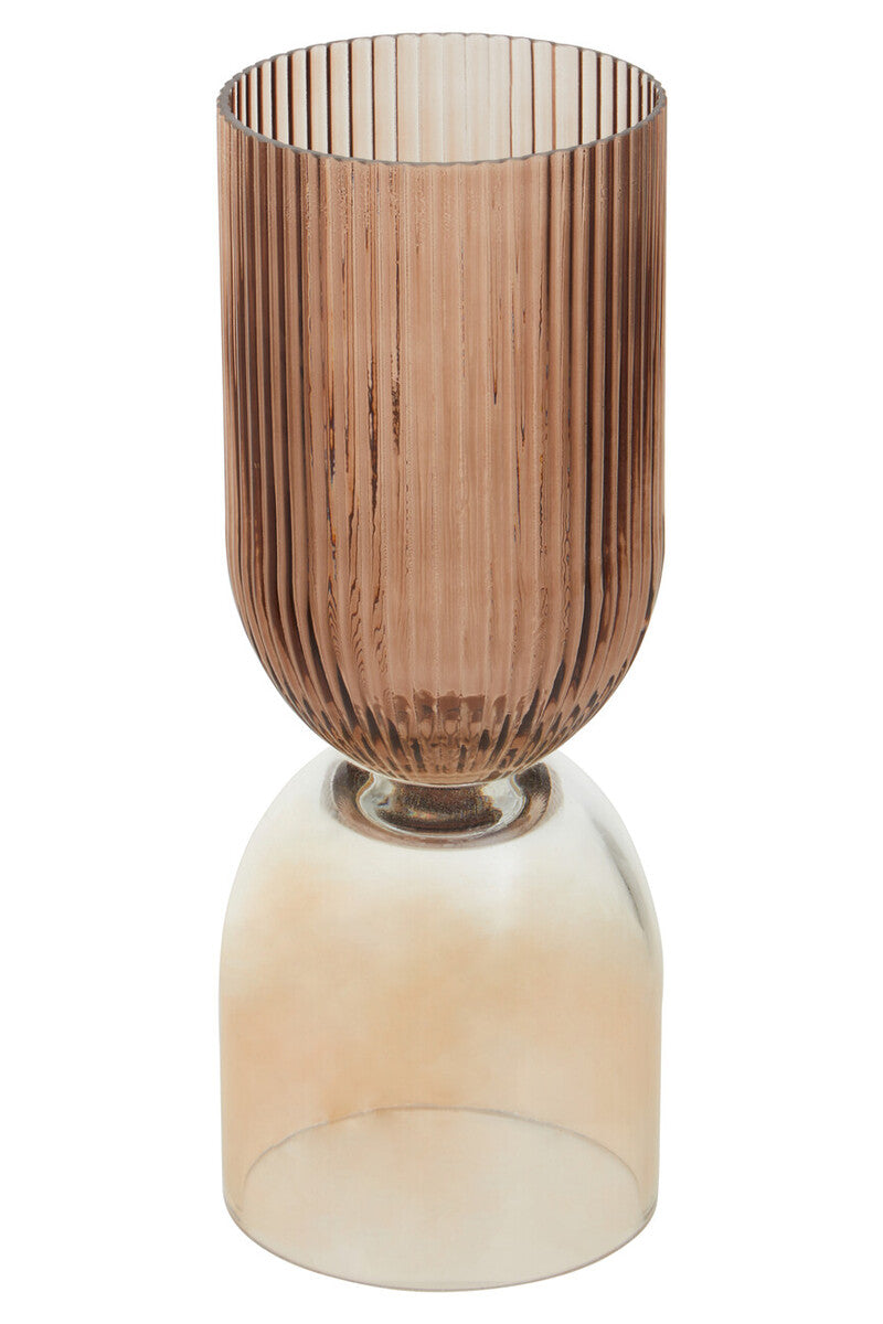 Orsina Esma Small Glass Vase – Amber and Brown Mid-Century Decor