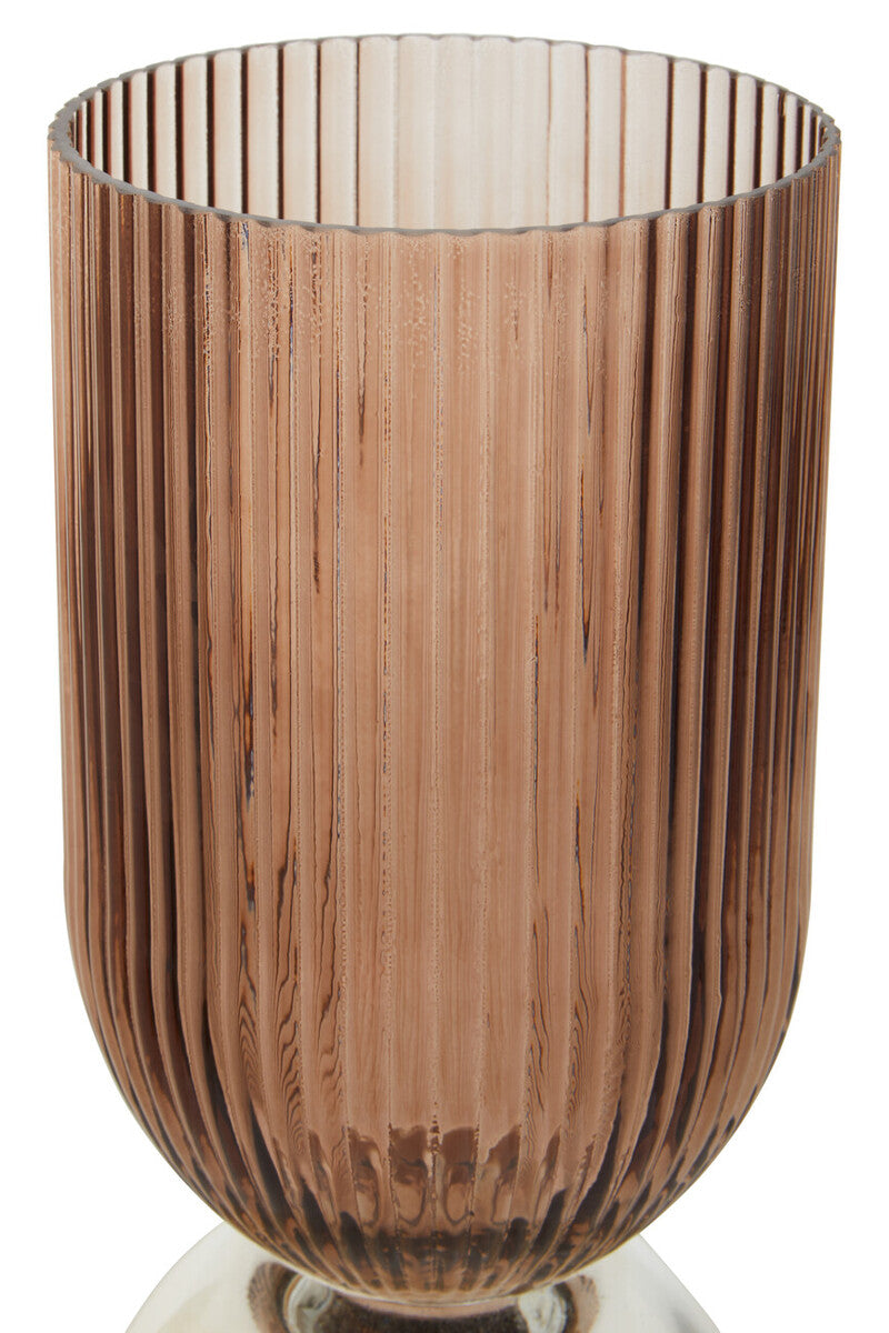 Orsina Esma Small Glass Vase – Amber and Brown Mid-Century Decor