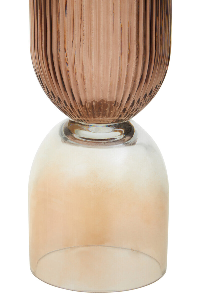 Orsina Esma Small Glass Vase – Amber and Brown Mid-Century Decor