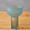 Orsina Esma Small Light Blue Glass Vase – Ribbed Fluted Tabletop Decor