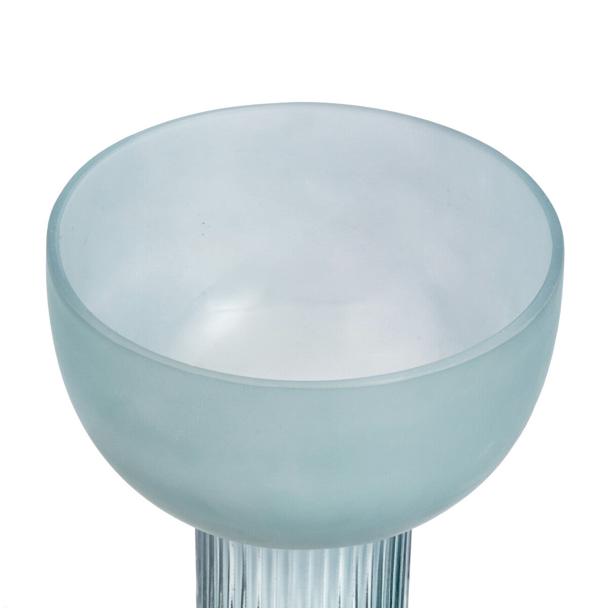 Orsina Esma Small Light Blue Glass Vase – Ribbed Fluted Tabletop Decor