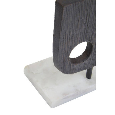 Orsina Simbolo Large Abstract Metal Sculpture with White Marble Base