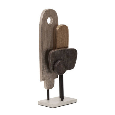 Orsina Small Abstract Metal Sculpture with White Marble Base