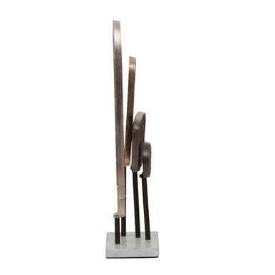 Orsina Small Abstract Metal Sculpture with White Marble Base