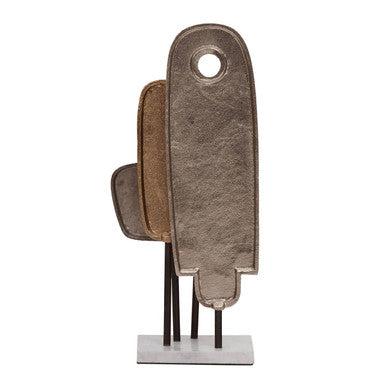 Orsina Small Abstract Metal Sculpture with White Marble Base