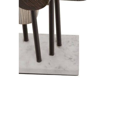 Orsina Small Abstract Metal Sculpture with White Marble Base