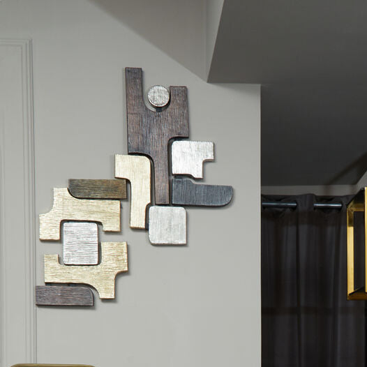 Orsina Simbolo Abstract Metal Wall Sculpture – Geometric Home Decor