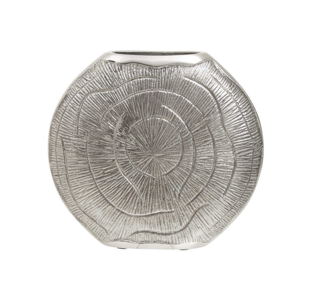 Orsina Silva Small Oak Effect Silver Finish Textured Decorative Vase