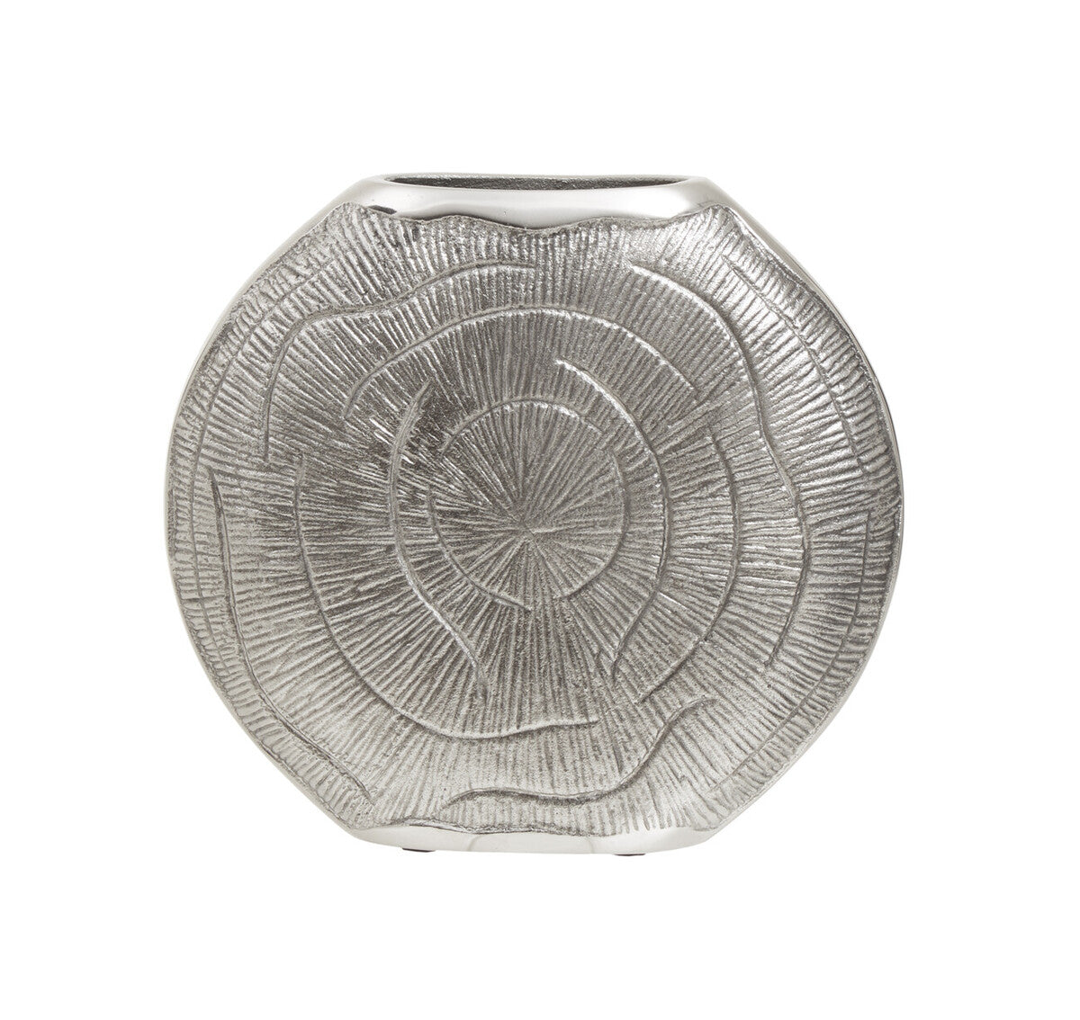 Orsina Silva Small Oak Effect Silver Finish Textured Decorative Vase