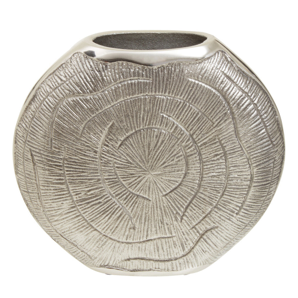 Orsina Silva Small Oak Effect Silver Finish Textured Decorative Vase