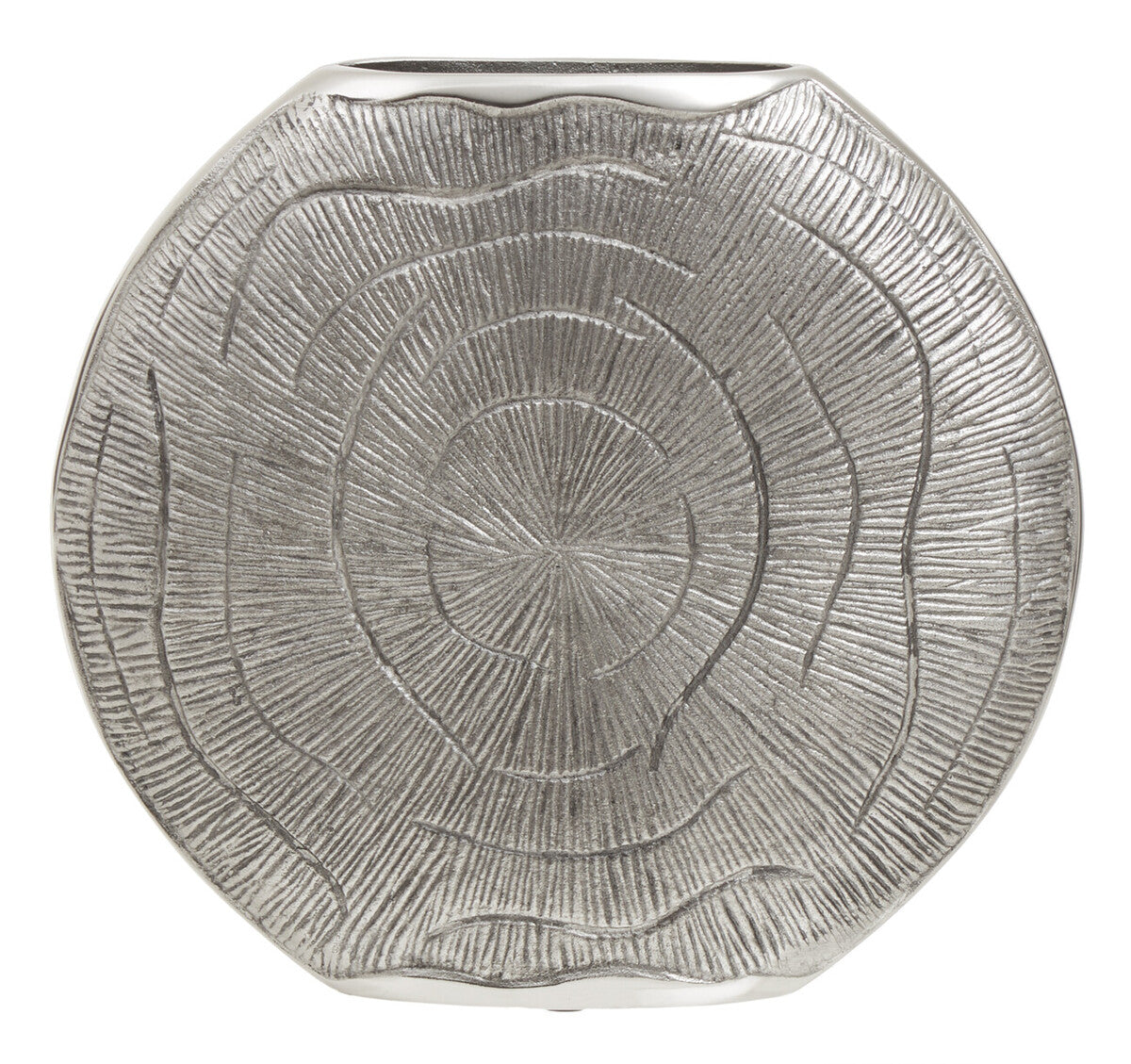 Orsina Silva Large Oak Effect Vase with Antique Silver Finish