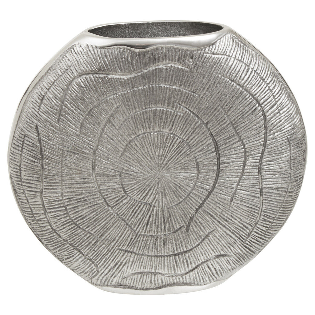 Orsina Silva Large Oak Effect Vase with Antique Silver Finish