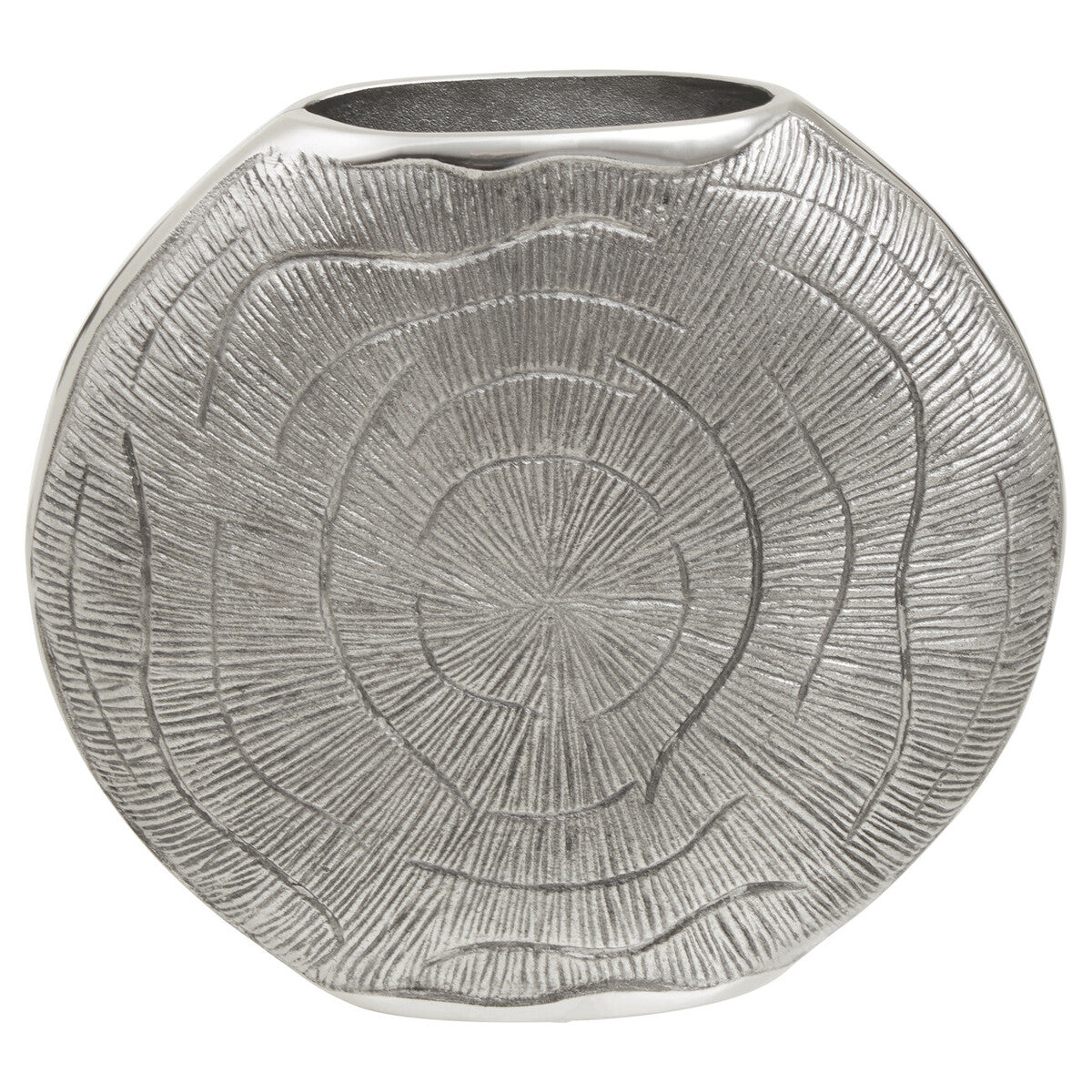 Orsina Silva Large Oak Effect Vase with Antique Silver Finish