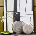 Orsina Silva Large Oak Effect Vase with Antique Silver Finish