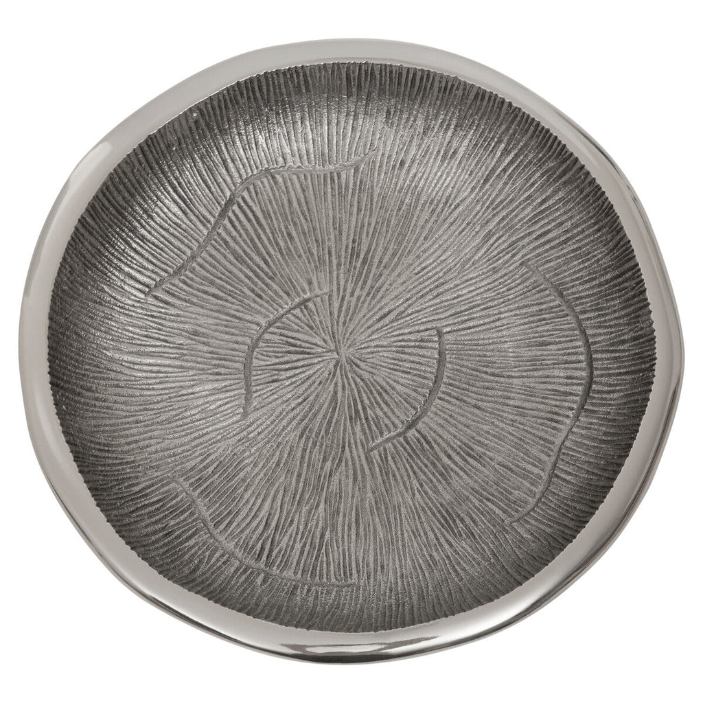 Orsina Silva Small Decorative Silver Bowl – Oak Effect Accent