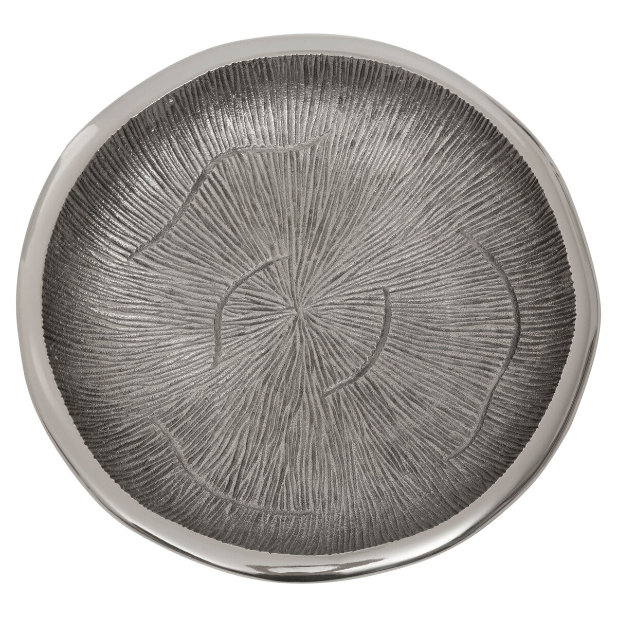 Orsina Silva Small Decorative Silver Bowl – Oak Effect Accent