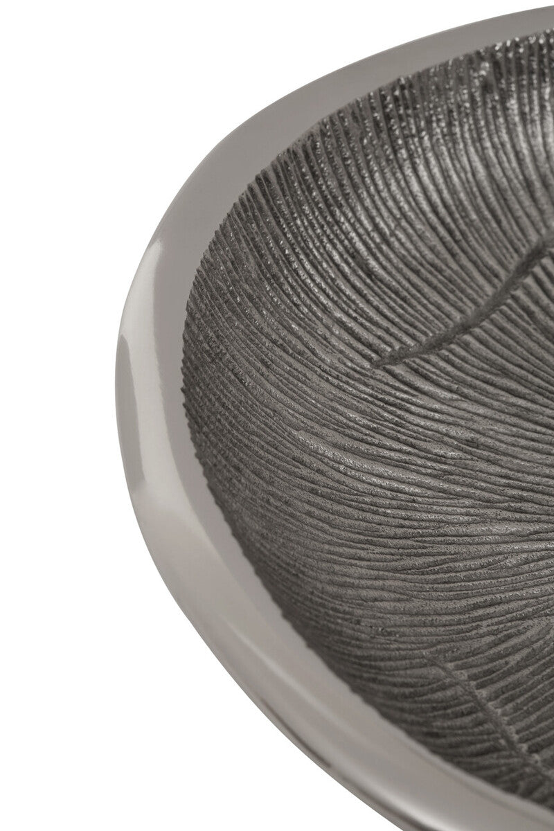 Orsina Silva Small Decorative Silver Bowl – Oak Effect Accent