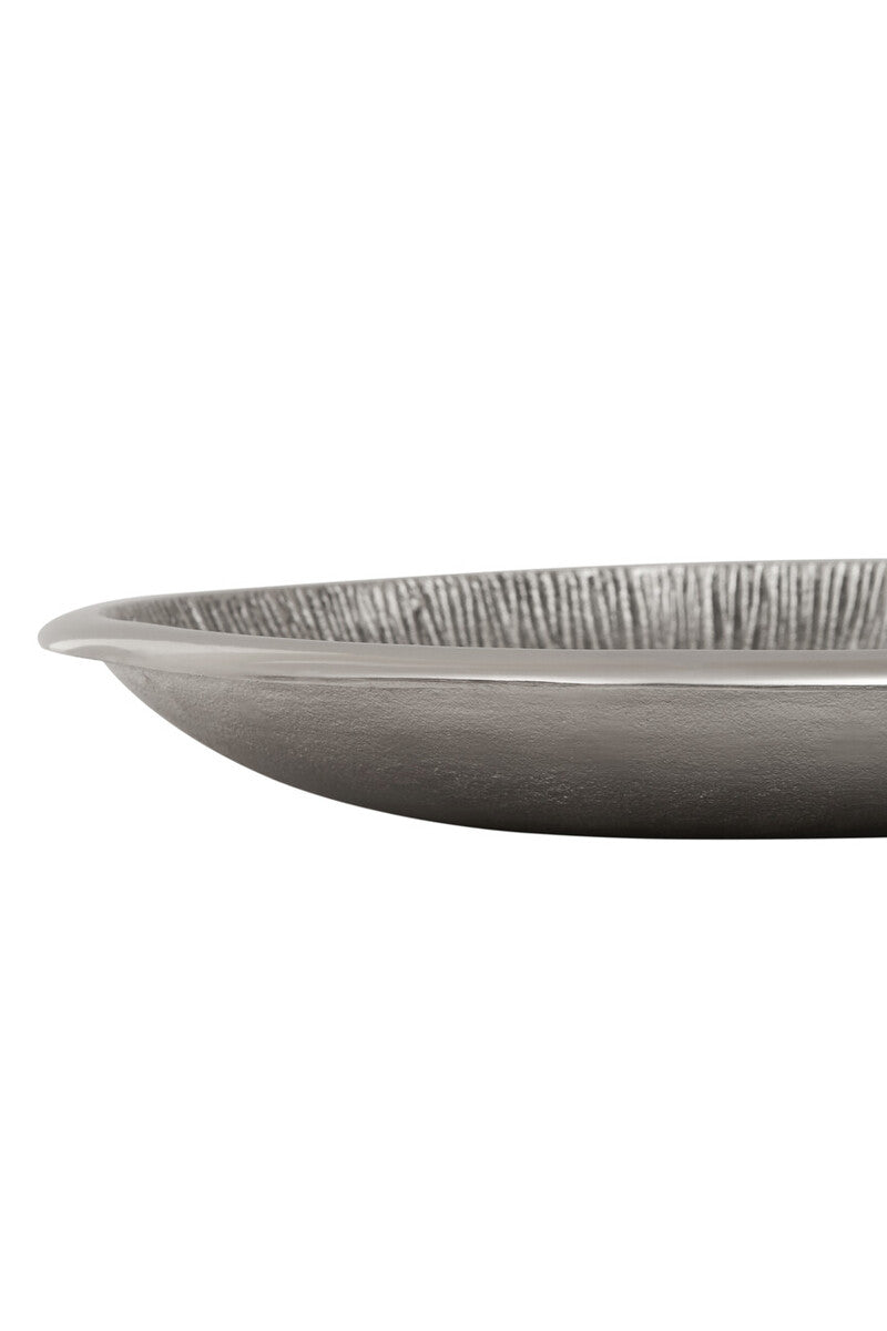Orsina Silva Small Decorative Silver Bowl – Oak Effect Accent