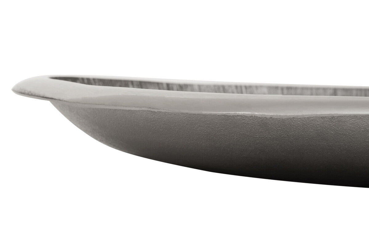Orsina Silva Large Silver Decorative Bowl with Oak Effect Detail
