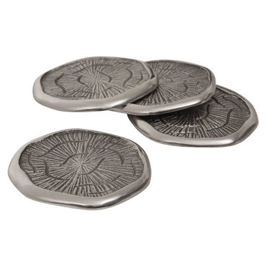 Orsina Silva Oak Effect and Silver Top Coasters – Set of 4