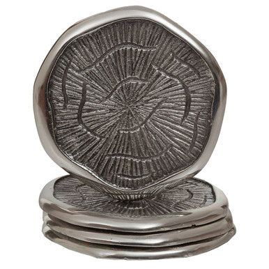 Orsina Silva Oak Effect and Silver Top Coasters – Set of 4