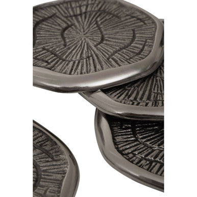 Orsina Silva Oak Effect and Silver Top Coasters – Set of 4