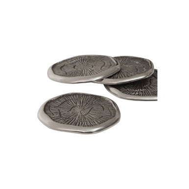 Orsina Silva Oak Effect and Silver Top Coasters – Set of 4