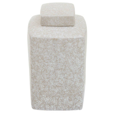 Orsina Myla Large Ceramic Storage Jar with Lid – Natural Crackle Finish